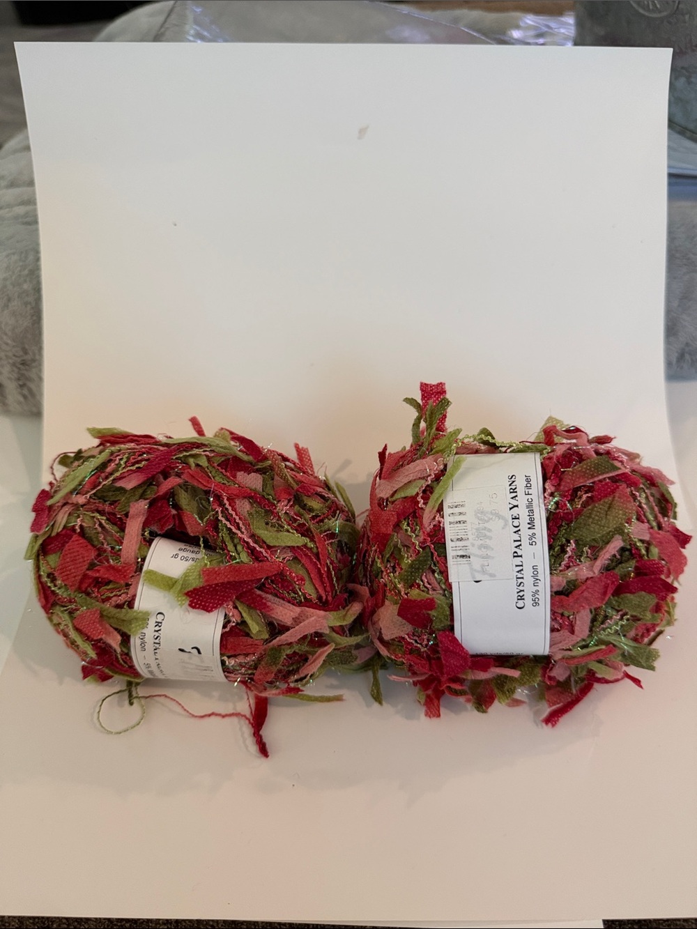 Crystal Palace Yarns - Fling - 2 skeins NWT - Red, pink & Green